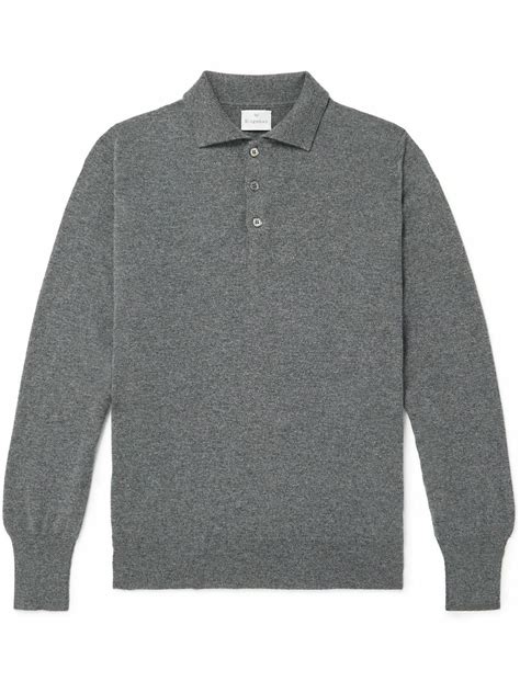 Slate Gray Cashmere polo shirt 